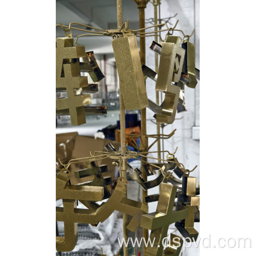 stainless steel letter logo with titanium pvd coating